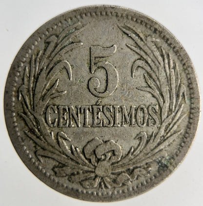 1909 Uruguay 5 Centesimos Coin | Fine Collectable Grade