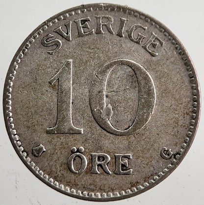 1941 Sweden 10 Ore Silver Coin | Very High Grade | a7826