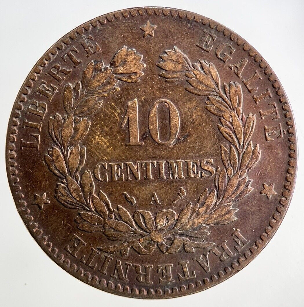 1897 France 10 Centimes Coin | Fine Collectable Grade
