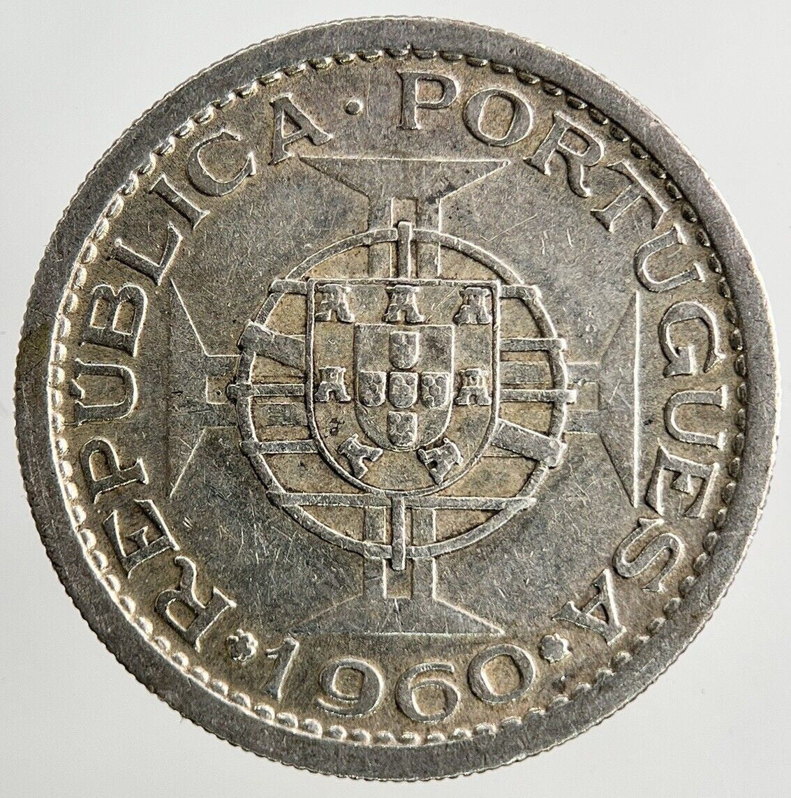1960 Portugal Mozambique 5 Escudos Silver Coin | Fine Collectable Grade