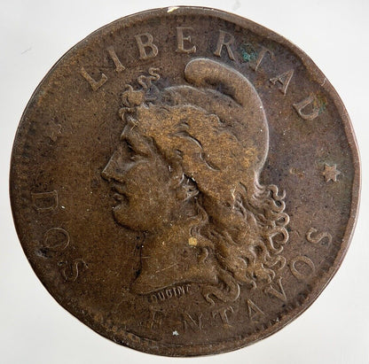 1884 Argentina Dos 2 Centavos Coin | Collectable Grade