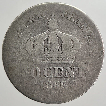 1866 France 50 Cent Silver Coin | Fair Grade | a8373