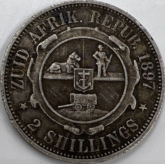 1897 2 Shillings | South Africa Silver Coin | Collectable Grade | a373