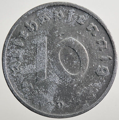 1941 - D Germany Nazi 10 Pfennig Coin | Collectable Grade | a2257