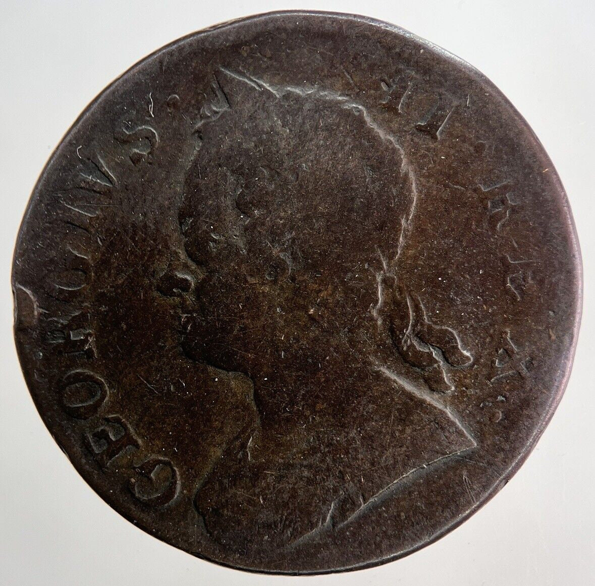 1753 George 2nd II Half-Penny Coin | Fine Collectable Grade