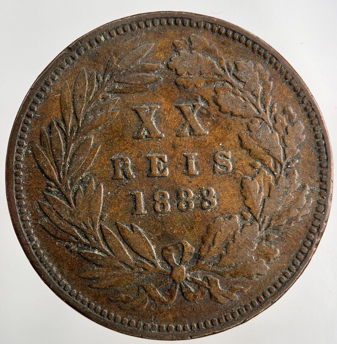 1883 Portugal XX 20 Reis Coin | Fine Collectable Grade