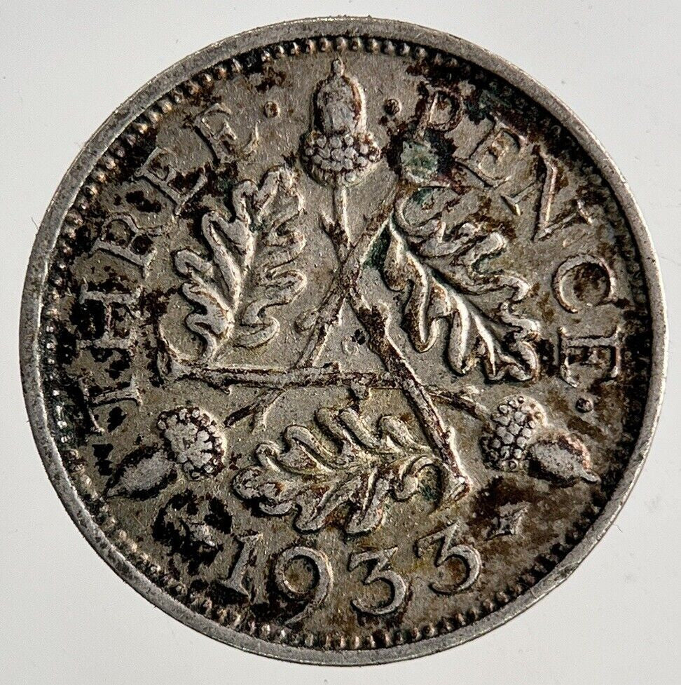 1933 George V Threepence Silver Coin | Very High Grade