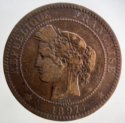 1897 France 10 Centimes Coin | Fine Collectable Grade