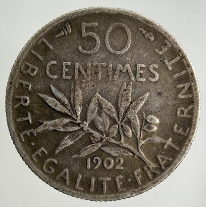 1902 France 50 Centimes Silver Coin | Fine Collectable Grade