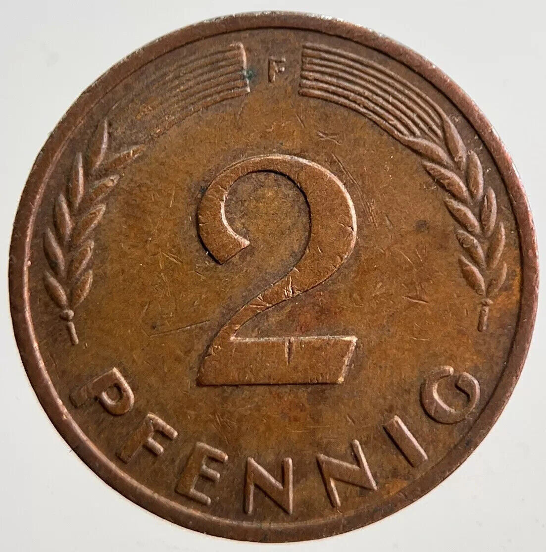 1971 Germany 2 Pfennig Coin | Very High Grade | a4953
