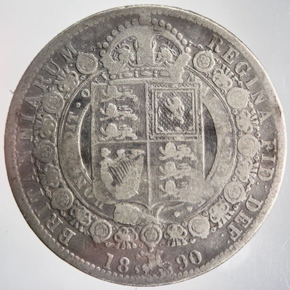 1890 Victoria Half - Crown Silver Coin | Collectable Grade | a4498