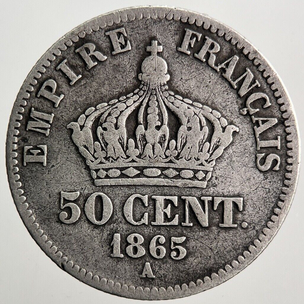 1865 France 50 Cent Silver Coin | Collectable Grade | a3637