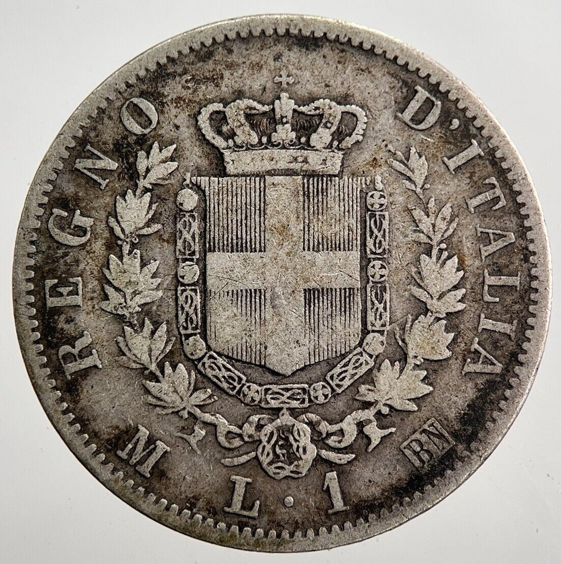 1863 Italy 1 One Lira Silver Coin | Collectable Grade | a7966