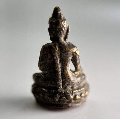 Thailand Old Vintage Thai Buddha Charm Metal Statue | Height 2.1cm