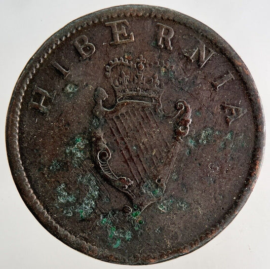 1806 Irish Hibernia Half - Penny Coin | Fine Collectable Grade