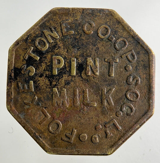 British Folkestone Co - Op 1 Pint Milk Token Coin | Collectable Grade