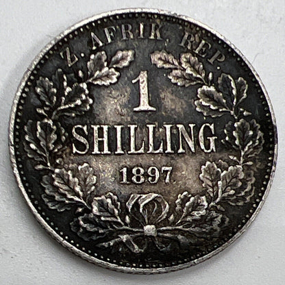 1897 1 One Shilling | South Africa Silver Coin | Collectable Grade | a566