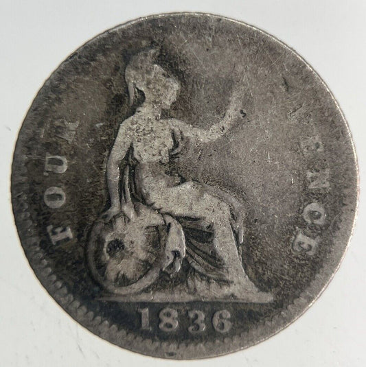 1836 William IV Four - Pence Groat Silver Coin | Collectable Grade