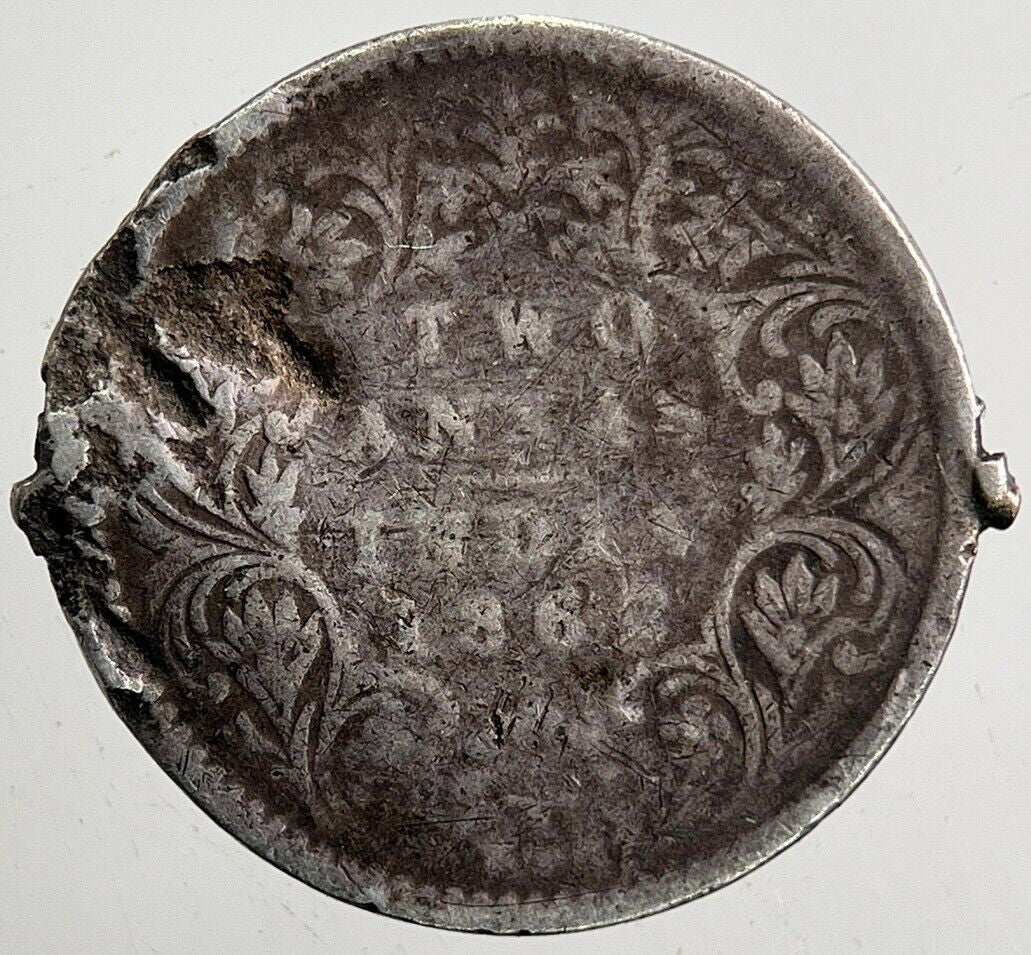 1862 Victoria 2 Anna Silver Coin | Collectable Grade | a5438