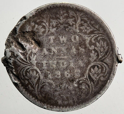1862 Victoria 2 Anna Silver Coin | Collectable Grade | a5438