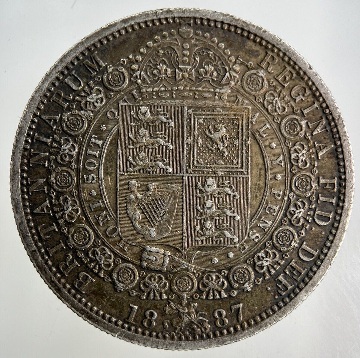 1887 Victoria Half - Crown Silver Coin | Very High Grade