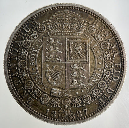 1887 Victoria Half - Crown Silver Coin | Very High Grade