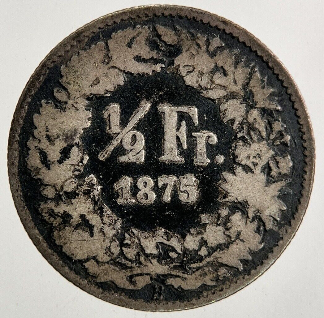1875 Switzerland Swiss 1/2 Half Franc Silver Coin | Collectable Grade