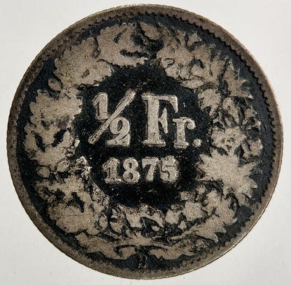 1875 Switzerland Swiss 1/2 Half Franc Silver Coin | Collectable Grade
