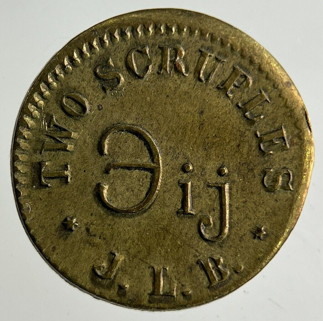 British 2 Scruples Weight Token Coin | Collectable Grade