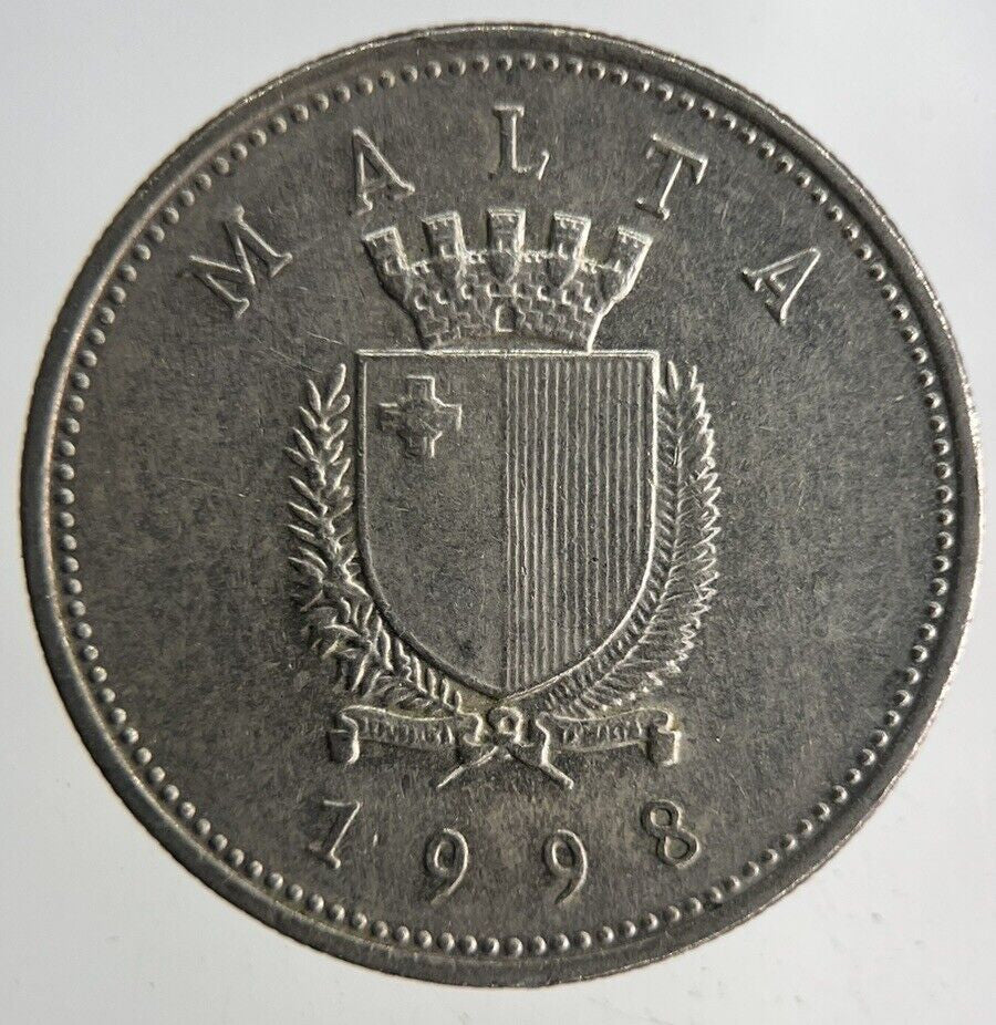 1998 Malta 10 Cents Coin | Fine Collectable Grade