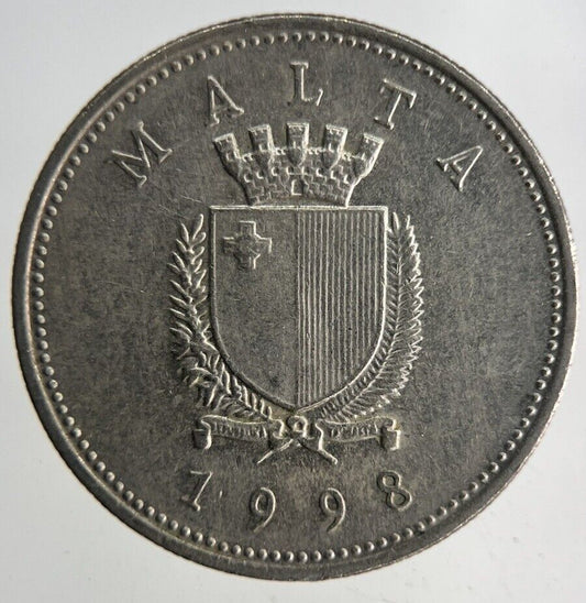 1998 Malta 10 Cents Coin | Fine Collectable Grade