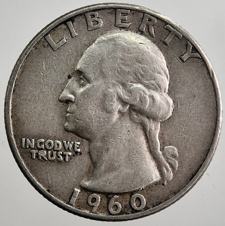 1960 - D US USA Quarter Dollar Silver Coin | Fine Collectable Grade | a7940