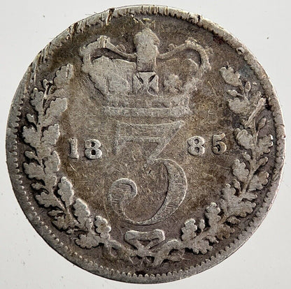 1885 Victoria Threepence Silver Coin | Collectable Grade | a7589