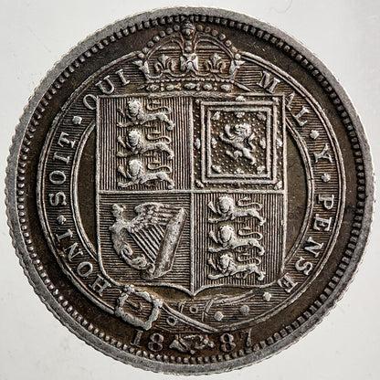 1887 Victoria Sixpence Silver Coin | Very High Grade | a5455