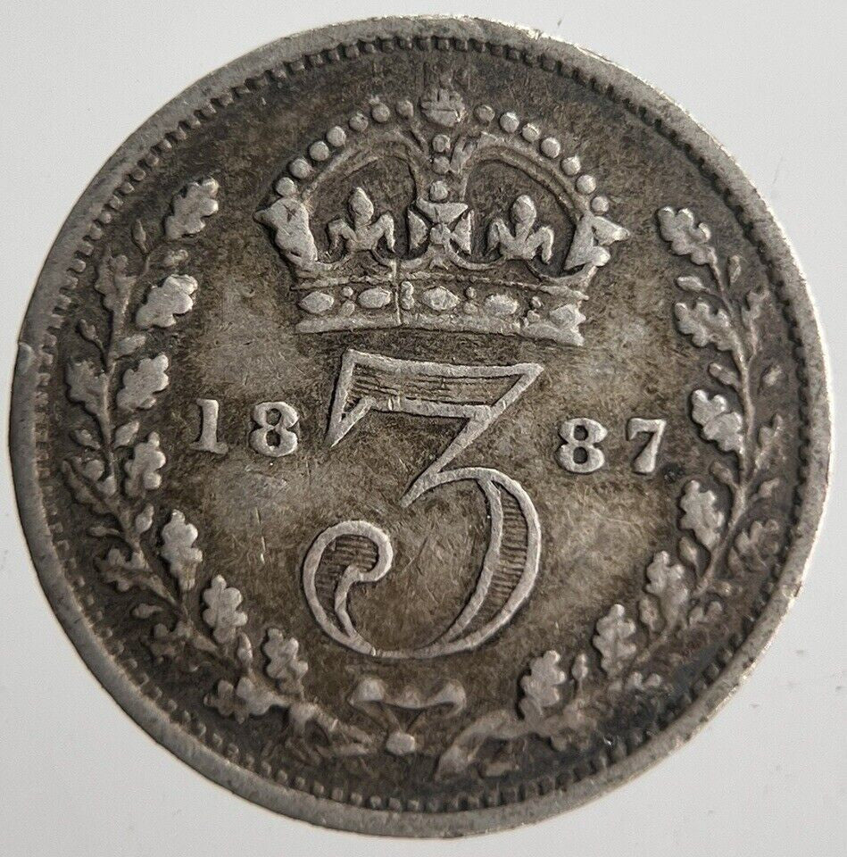 1887 Victoria Threepence Silver Coin | Collectable Grade | a4555
