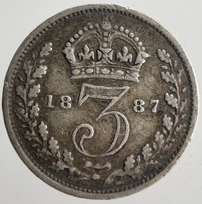 1887 Victoria Threepence Silver Coin | Collectable Grade | a4555