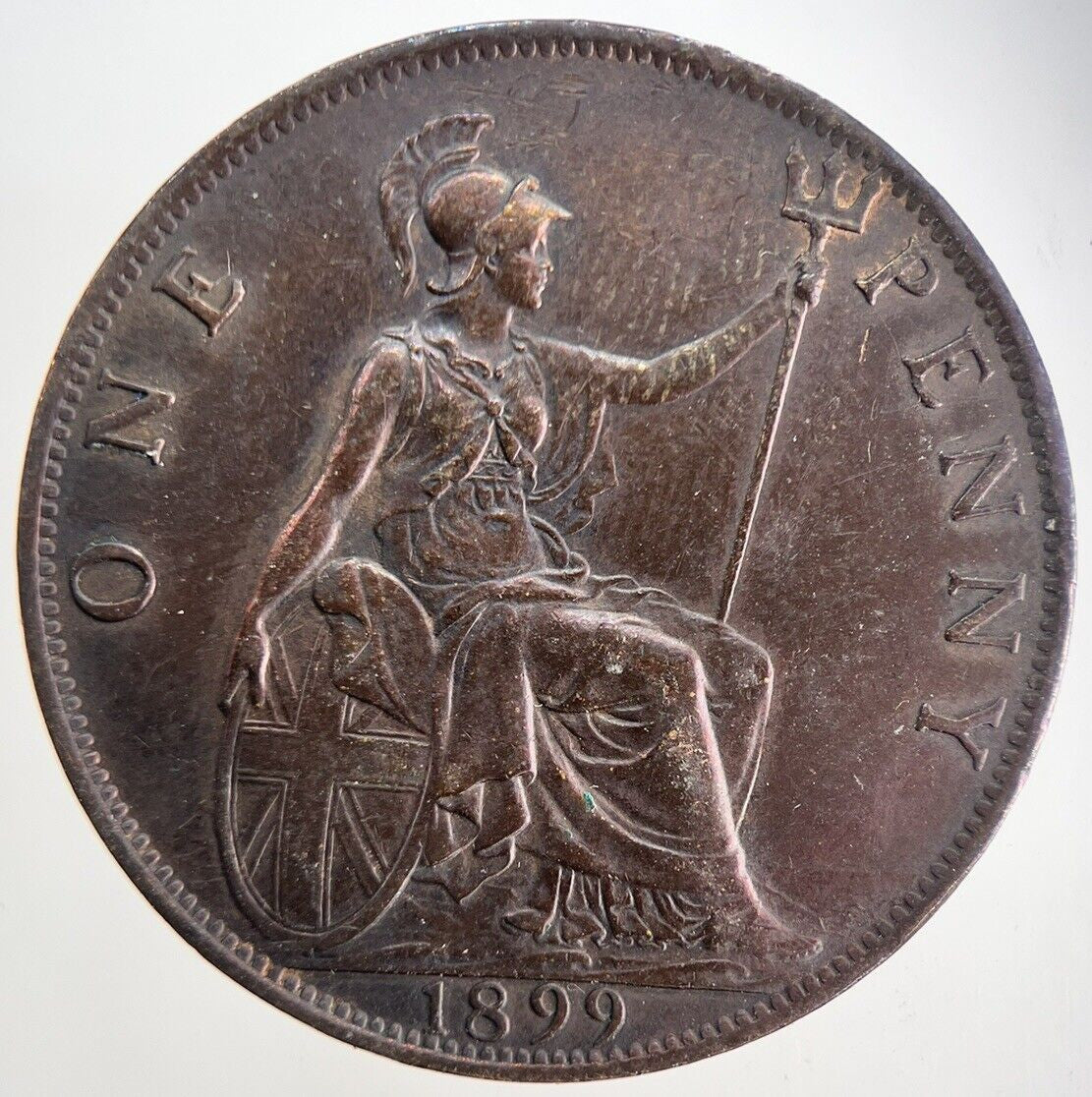 1899 Victoria One Penny Coin | Very High Grade | a9881