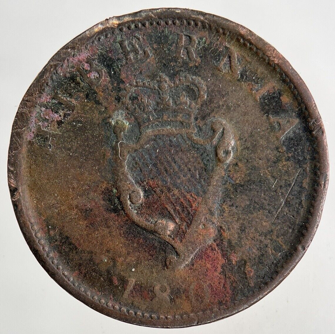 1806 Irish Hibernia Half - Penny Coin | Collectable Grade