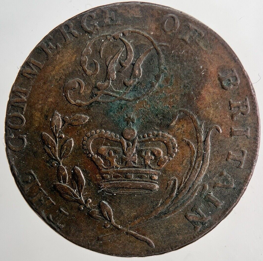 1790s Success to Plough & Fleet Half-Penny Token Coin | Very High Grade | a6522