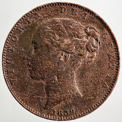 1839 Isle of Man Farthing Coin | Fine Collectable Grade | a3375