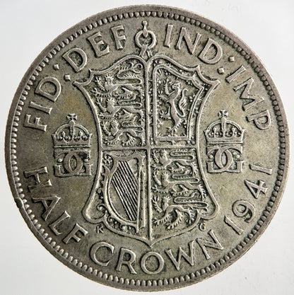 1941 George VI Half - Crown Silver Coin | Fine Collectable Grade