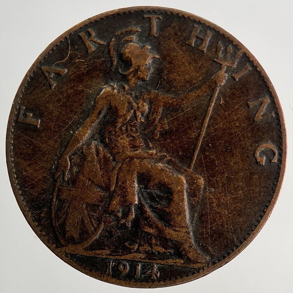 1914 George V Farthing Coin | Fine Collectable Grade