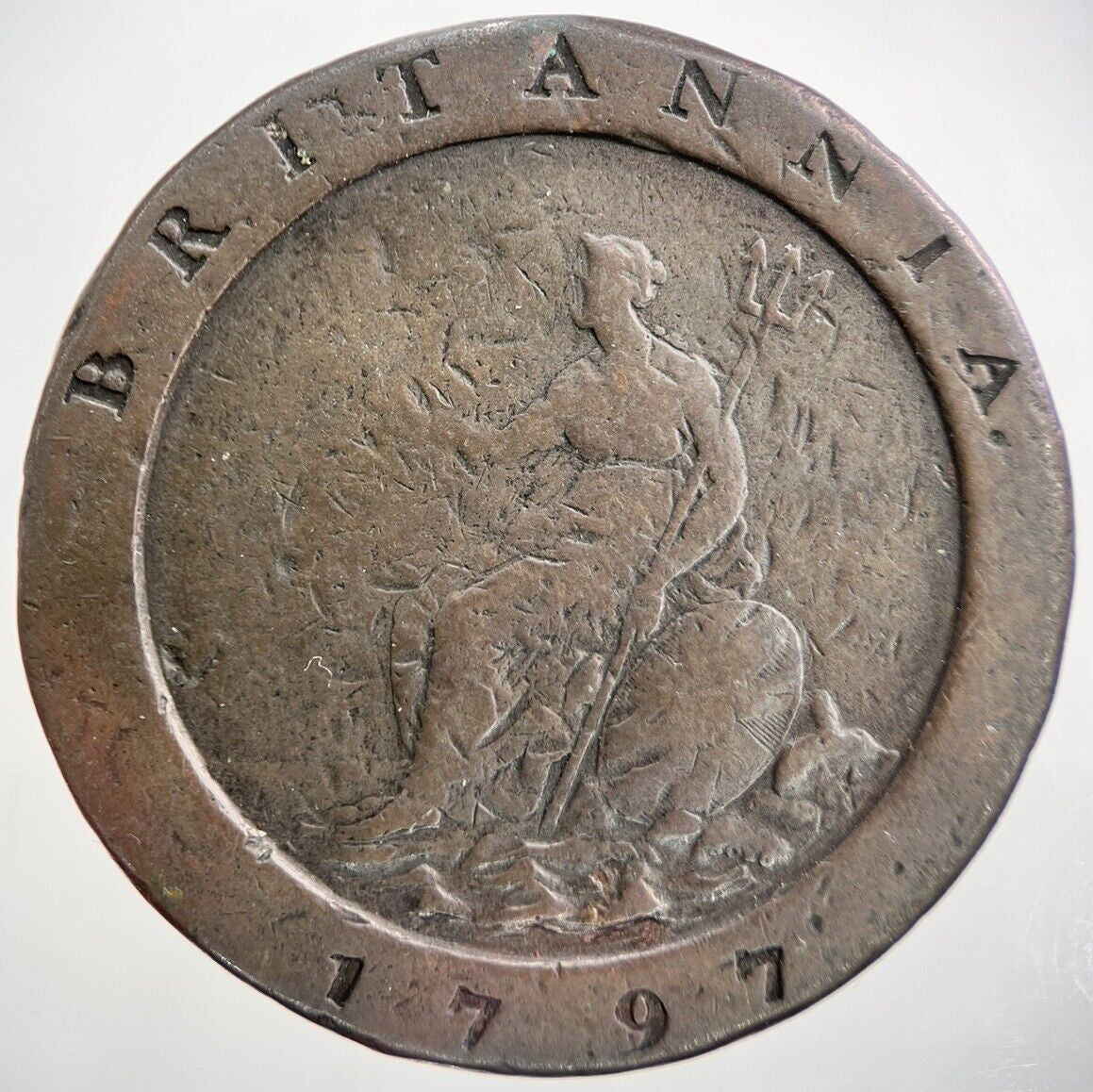 1797 George III Large Cartwheel Two - Pence | British Coin | Fine Grade | a1369