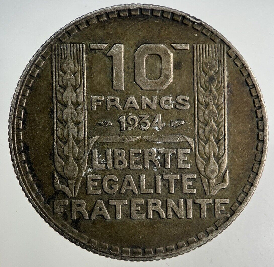 1934 France 10 Francs Silver Coin | Fine Collectable Grade