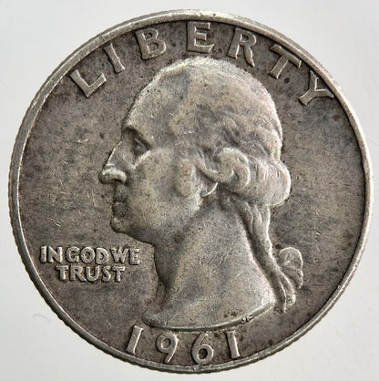 1961 - D US USA Quarter Dollar Silver Coin | Fine Collectable Grade