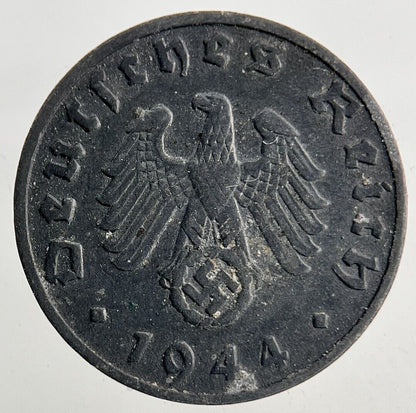1944 Germany Nazi 1 Pfennig Coin | Fine Collectable Grade