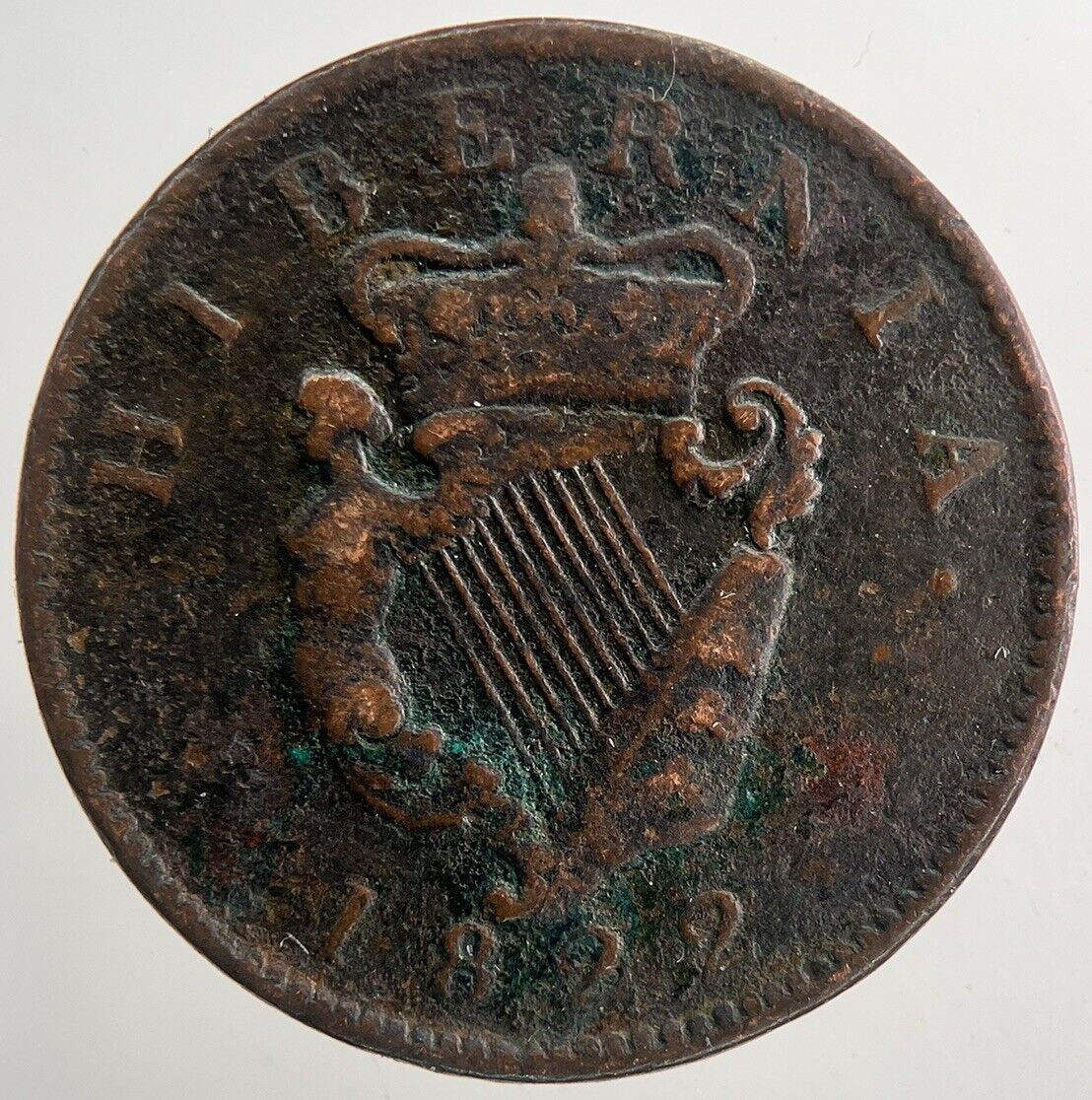 1822 George IV Irish Hibernia Half - Penny Coin | Fine Collectable Grade | a9359