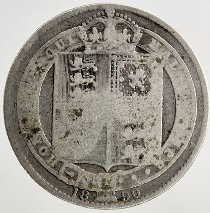1890 Victoria Shilling Silver Coin | Fair Grade