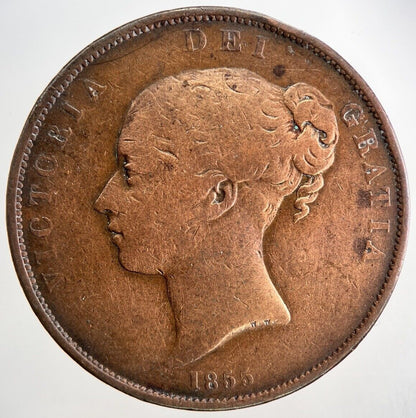 1855 Victoria One Penny Coin | Fine Collectable Grade