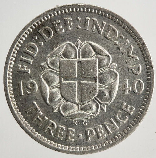 1940 George VI Threepence Silver Coin | Fine Collectable Grade